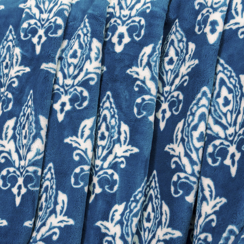 Ocean Depths Blue Green Teal Flannel Velvet Throw Blanket