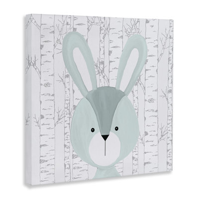 Charmant lapin sur toile de bouleau, design par Kim Allen
