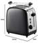 Toaster [for 2 slices] stainless steel black (extra wide toast slots, incl. Bread roll attachment, 6 browning levels + defrost function, lift & look function, 1600W)