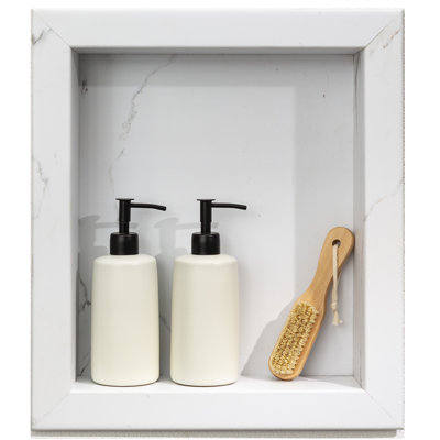 Palisade 17.5 in. x 15.5 in. Vinyl Waterproof Shower Niche Insert