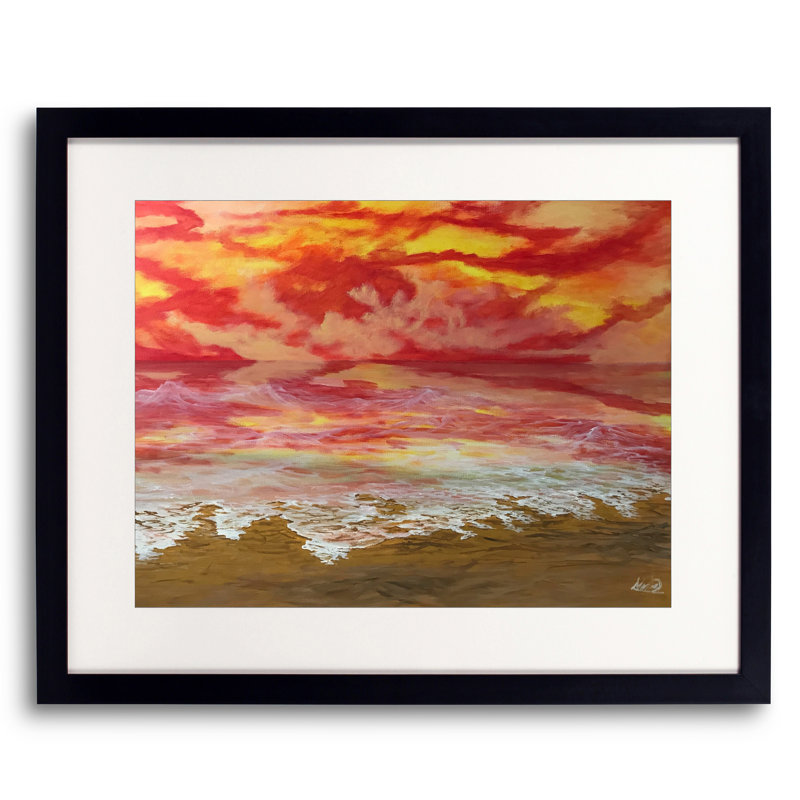 Sons de couleur par Alicia Lopez - Peinture, H 17,25 po x l 21,25 po, Papier avec cadre noir