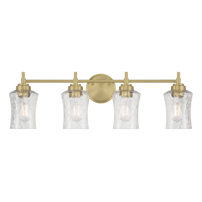 Meuble-lavabo 4 lumières 29,25 po Clarvyn, H 9,25 po x l 29,25 po x P 6,75 po, Laiton, 4 lumières