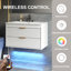Meuble-lavabo flottant à DEL 30 po avec lavabo, tiroirs à fermeture en douceur et porte-serviettes-129876434