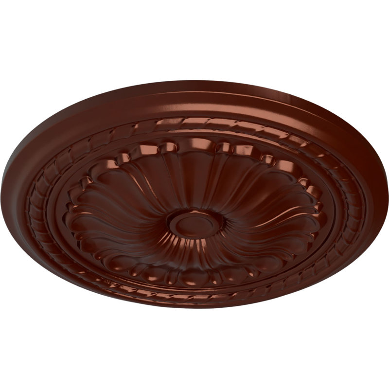 Endurathane Foster Ceiling Medallion, 19 1/8"OD x 1"P (Fits Canopies up to 5 5/8"), Hand-Painted Rust Finish, Antique Copper