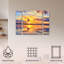 Ensemble de 3 panneaux - Beata Czyzowska Young, «Sunset In A Square», art mural sur toile pour le salon, la chambre à coucher ou le bureau 