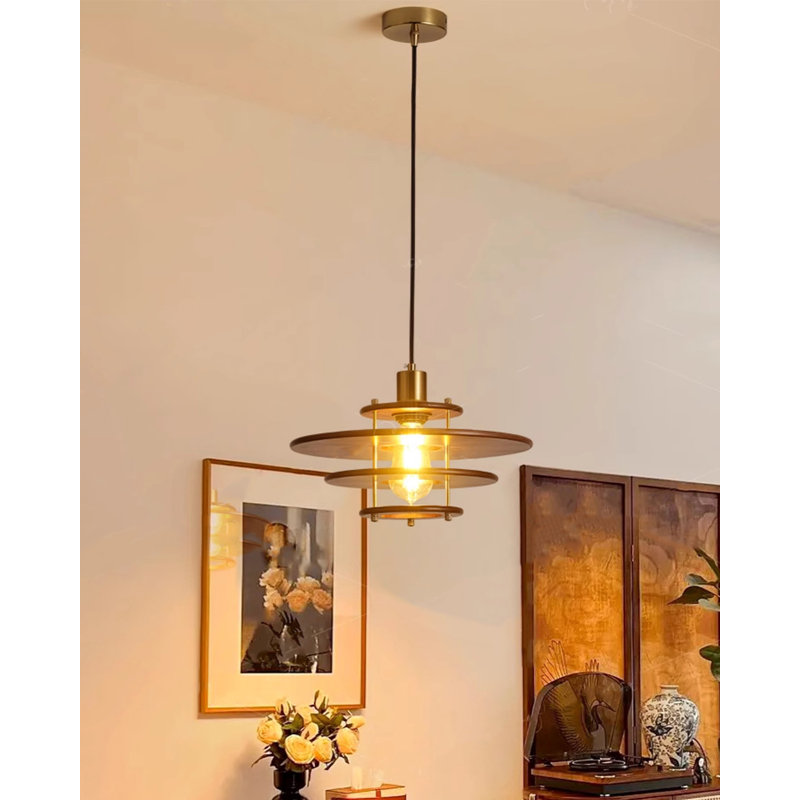 Luminaire suspendu en bois rétro Vintage