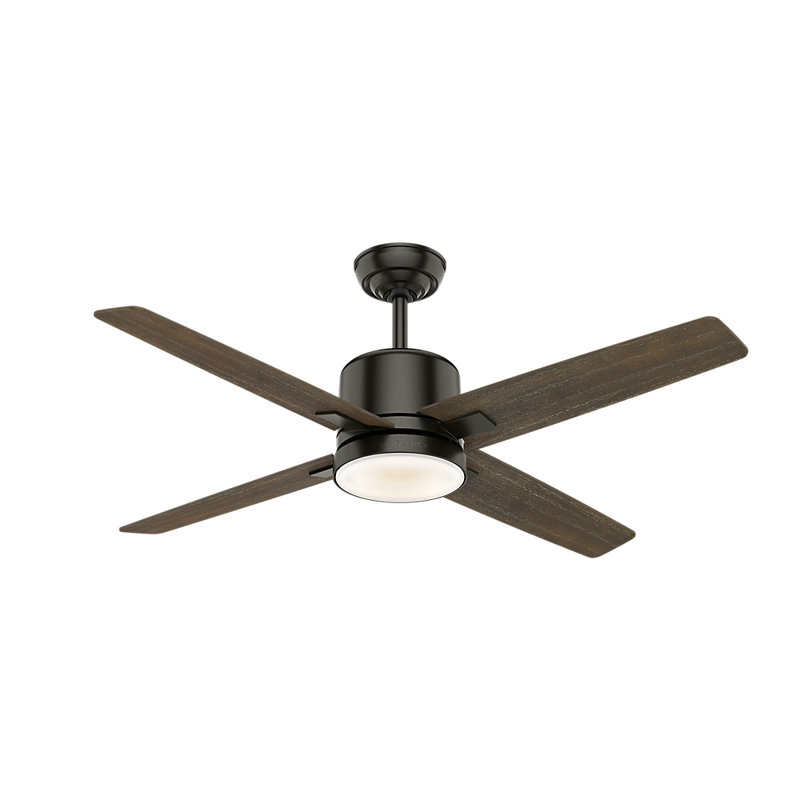52" Axial Ceiling Fan With LED Light Kit And Wall Control, Noble Bronze
