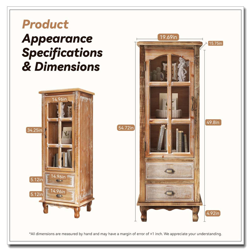 Armoire de rangement en bois rustique, Blanc ancien