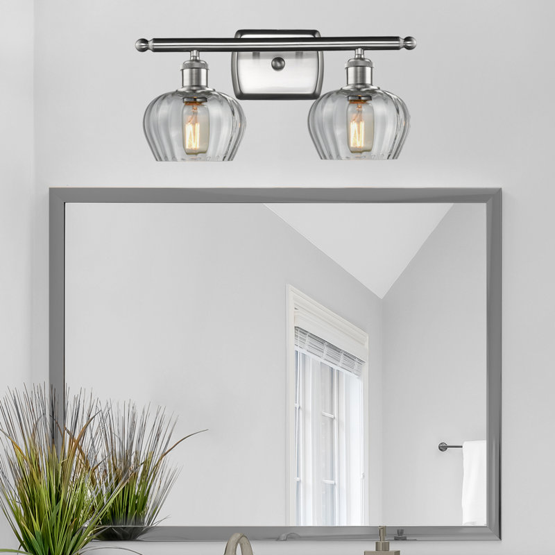 Patrina 2 - Light Dimmable Vanity Light, 6 Watt Vinage LED Bulb, Clear, Brushed Satin Nickel