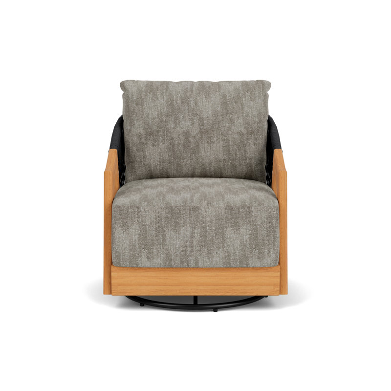 Alpine Outdoor Teak Swivel Armchair, Surface Slate