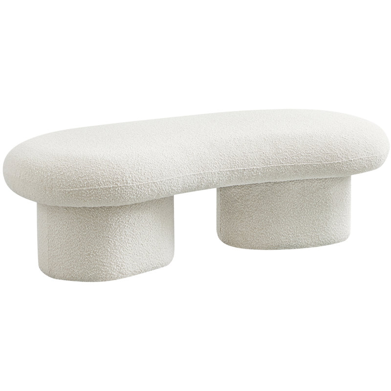 Luka Ipswich Schriver Upholstered Bench, Cream Boucle Fabric