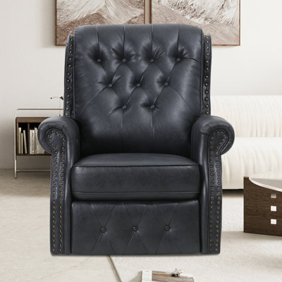  Fauteuil inclinable électrique à deux moteurs, fauteuil inclinable à oreilles Mid-Century avec dossier réglable indépendant et repose-pieds allongé, similicuir respirant 400 lb, noir