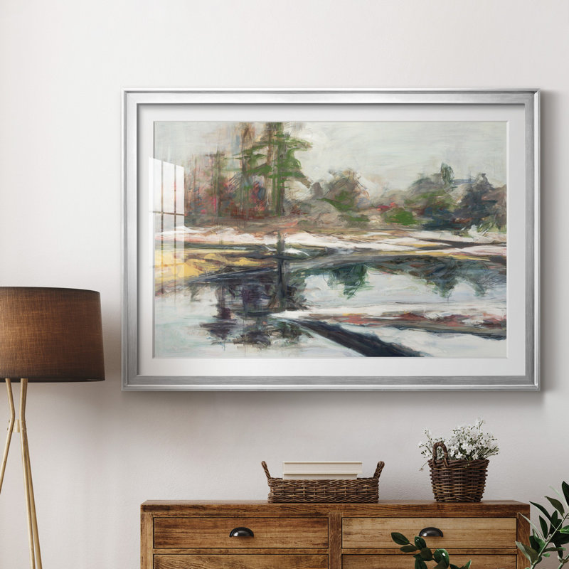 «Quiet Reflection», reproduction sur toile encadrée, H 30,5 po x l 42,5 po x P 1,5 po, Encadrement argenté