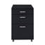 Classeur noir à 3 tiroirs - lustré et brillant, 18 po x 22 po x H 28 po, sans assemblage, 62 lb, roulettes pour fentes de tiroir à mouvement continu de 18 po x 22 po H 28 po, facile à déplacer