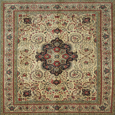 Tapis décoratif vert d’inspiration orientale Rida