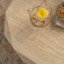 Table basse ronde moderne en bois manufacturé beige