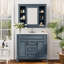 Meuble-lavabo de salle de bain avec lavabo et miroir, armoire bleue 36 po, 2 portes, lavabo à tiroirs, portes à miroir royal et armoire de rangement