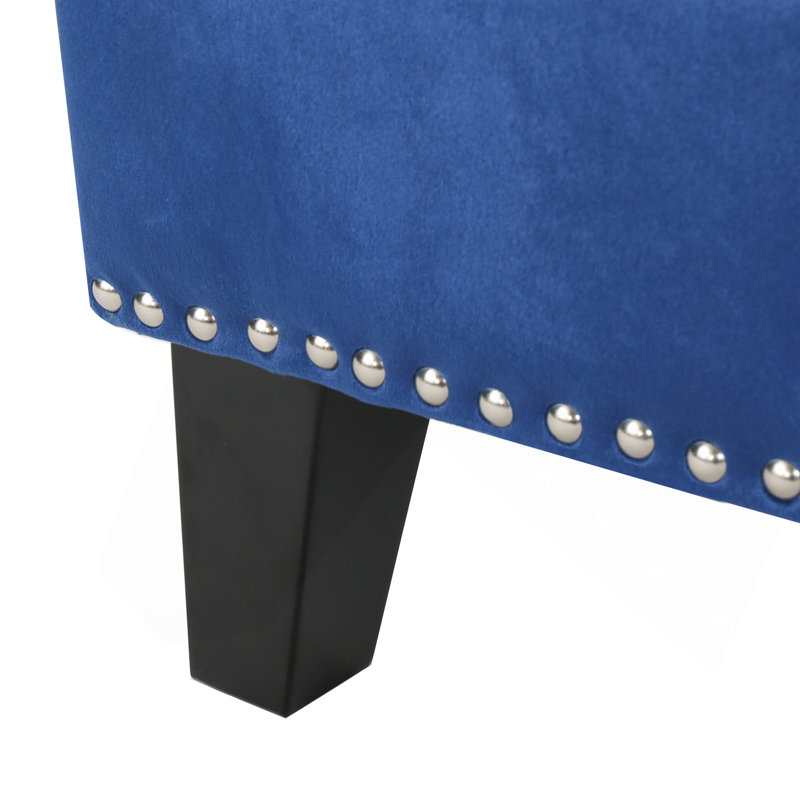 Fauteuil club velours bleu marine