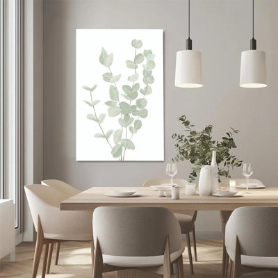 1Pc Framed Canvas Poster Print Eucalyptus leaves, plant branches, watercolor illustration style Wall Art Wall Pediments, Wall Decor, Perfect for Room
