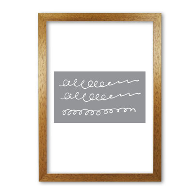 Grey Rectangle Swirls Abstract 1 Piece Single Picture Frame Wall Art
