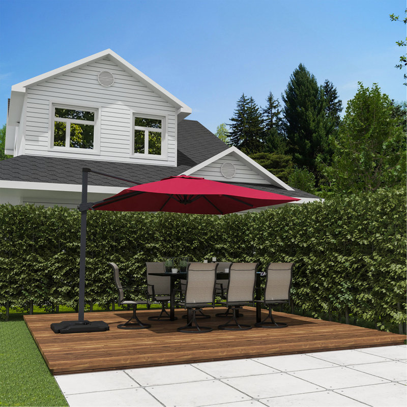 Parasol carré en porte-à-faux 10 pi (sans base de parasol)