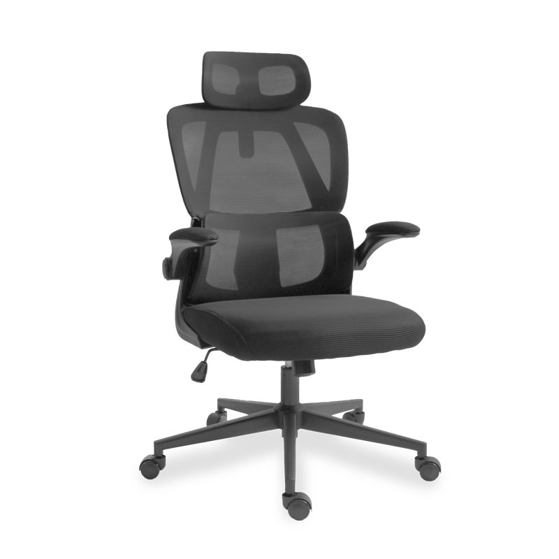 Chaise de bureau ergonomique en filet, Noir, noir, noir, noir