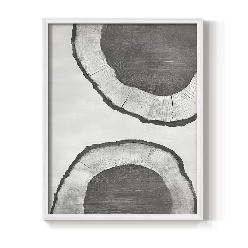 Reproduction abstraite encadrée, prête à être suspendue, fabriquée aux États-Unis, H 20 po x P 16 po, Blanc