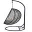 Chaise suspendue Simona en tissu beige et osier noir-2001888318-2001888319