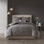 Ensemble de housse de couette pour lit très grand en mélange de coton gris 3 pièces N Natori Hanae-1143729520-1143729521