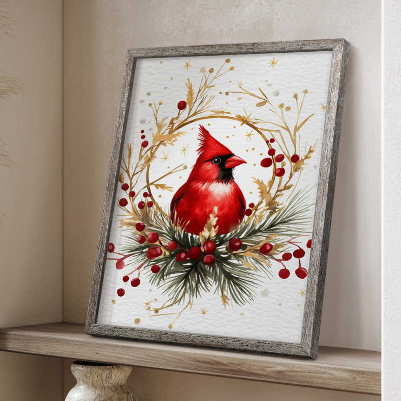 «Christmas Holiday Art» CML XXXIX, reproduction d'art encadrée - bois massif XMA171769, H 21 po x l 17 po