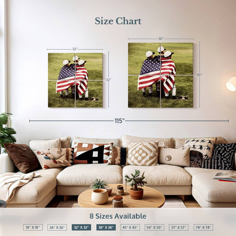 Baseball Kids With US Flag
