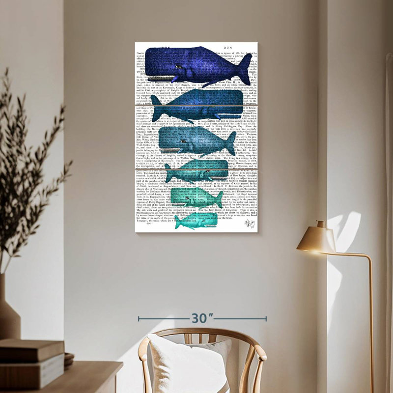 Brampt Blue Whale Family, 57" H x 36" W