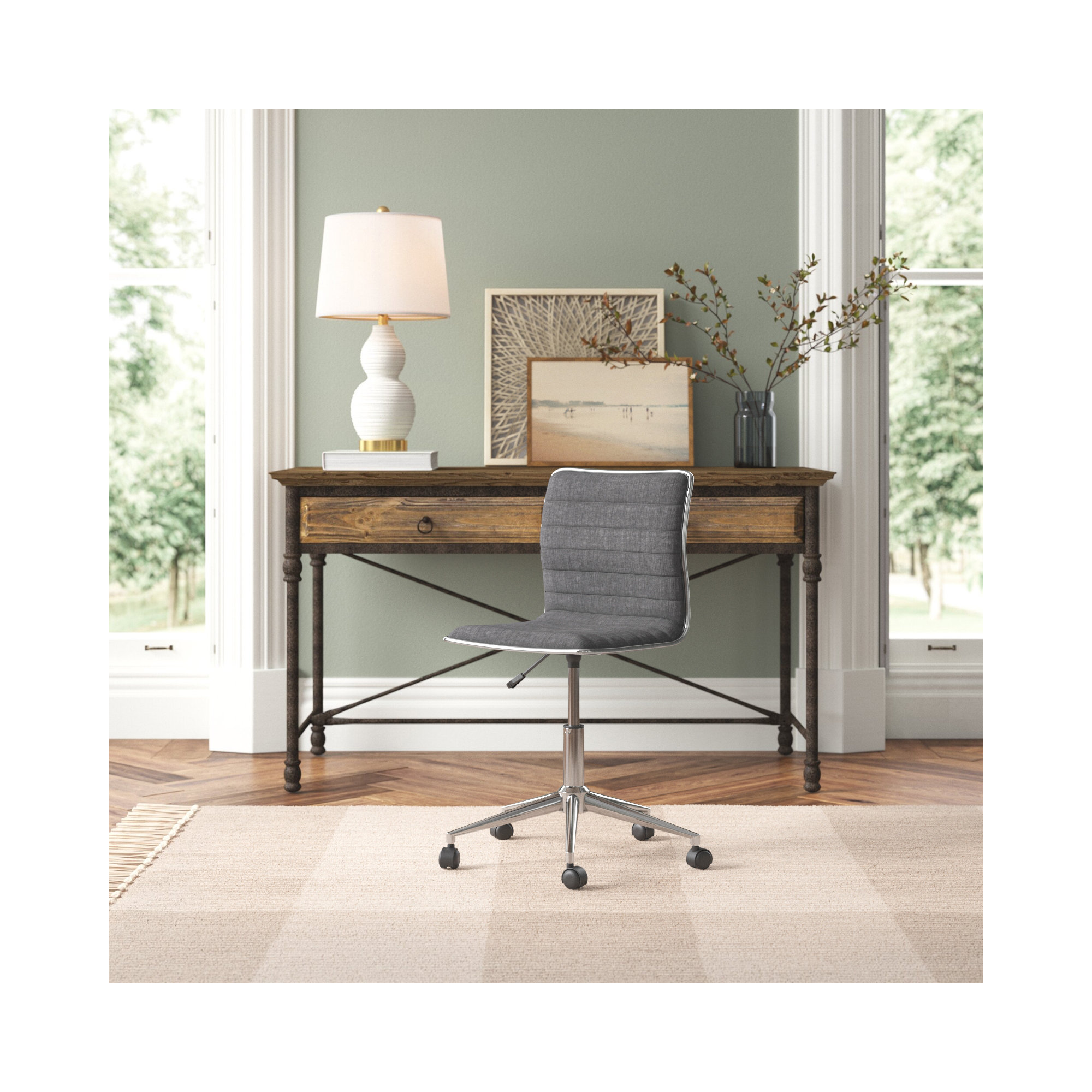 Rouslan Swivel Office Chair, Black