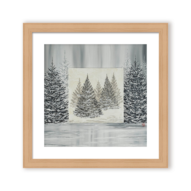 Nature Inspired "Pine Portrait" Canvas Wall Art By , 30" H x 30" W x 1.125" D, Brown, Framed Print