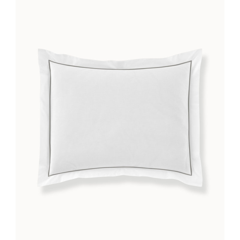 Boutique Percale Sham, Standard/Twin, White/Platinum