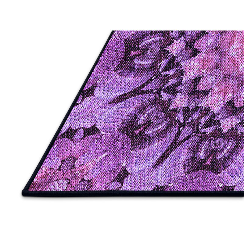 Tapis floral en laine mauve, Rectangle 2 pi x 3 pi