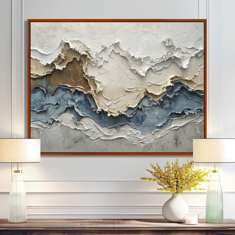 Cannock - Abstract Wall Art, Brun, Cadre flottant, H 24 po x l 32 po