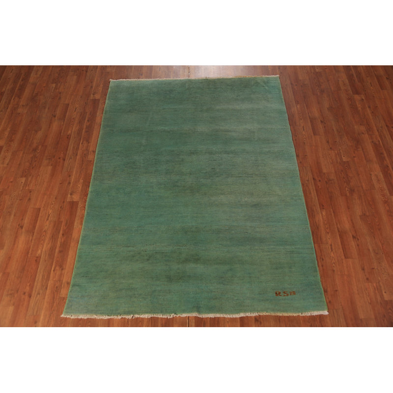 Green Handmade Gabbeh Modern Rug 5x7