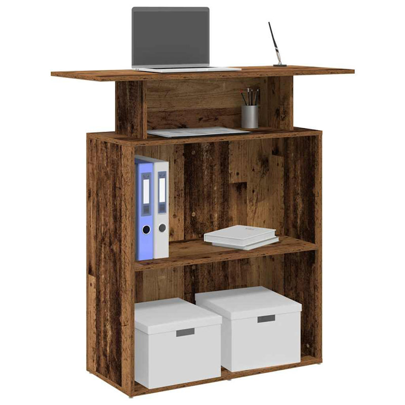 Baheerathan Standing Desk, Old Wood