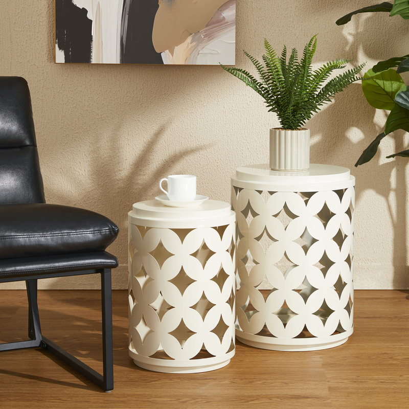 Tabouret d'appoint Mikiyah, Crème