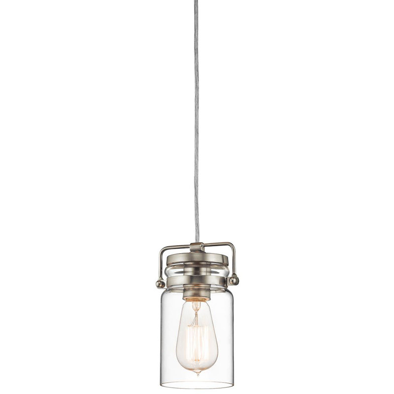 New Britain 1 - Light Old Bronze Jar Pendant, Brushed Nickel