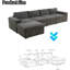 Canapé en microfibre de 130 po de largeur avec repose-pieds-282378599
