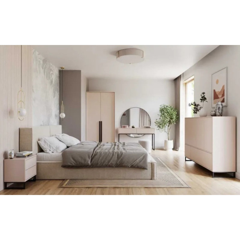 Bonis Manufactured Wood Wardrobe, Beige