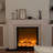 Cream white Solid Wood Freestanding Fireplace