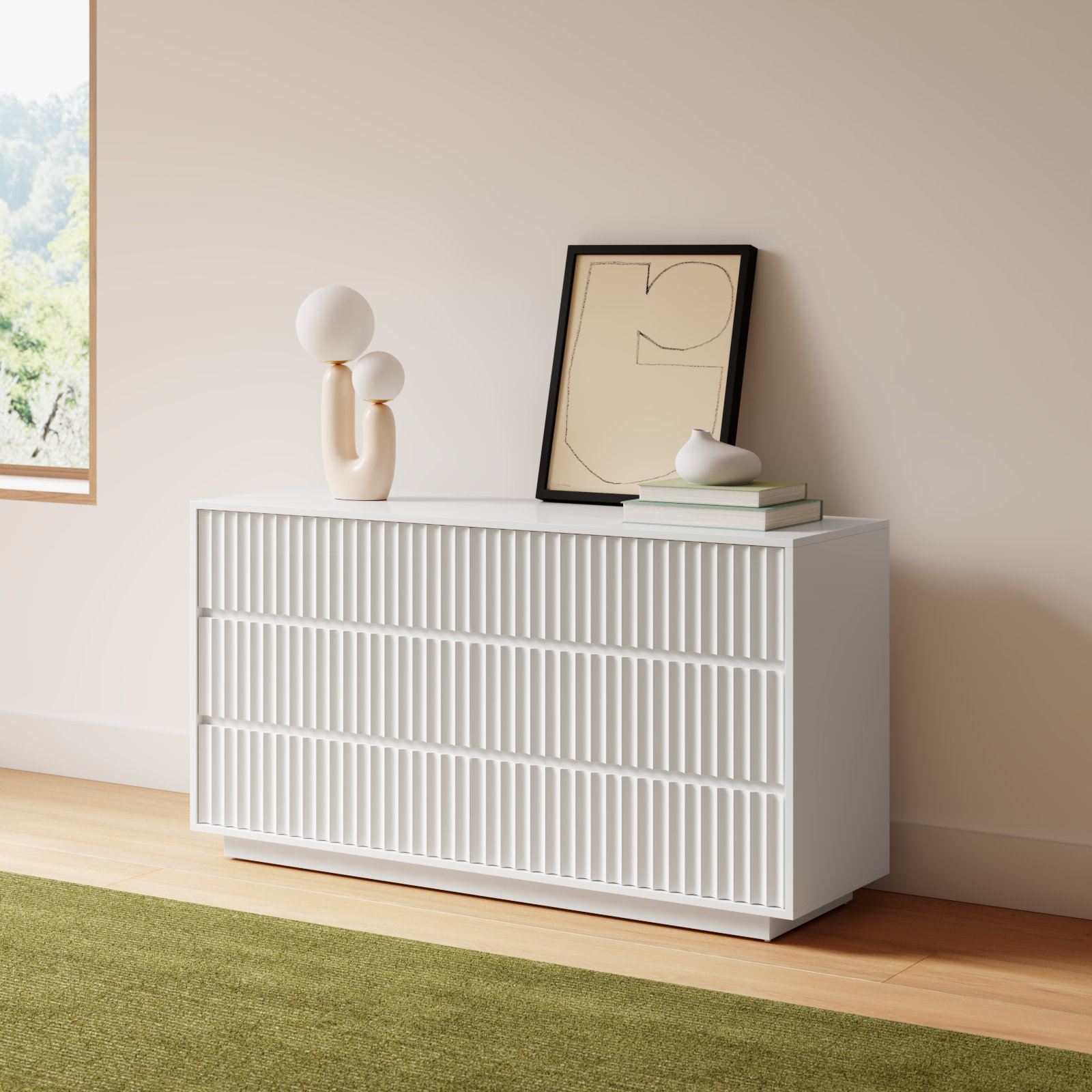 Paloma 60" Mahogany Dresser, White