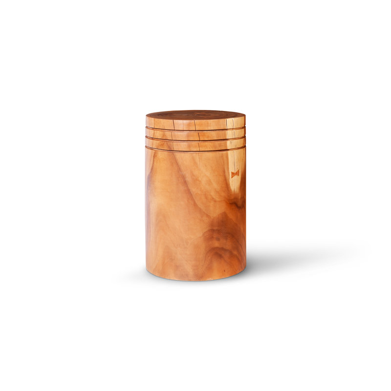 Contemporary Chamcha Wood Round Dining Pedestal - Brown