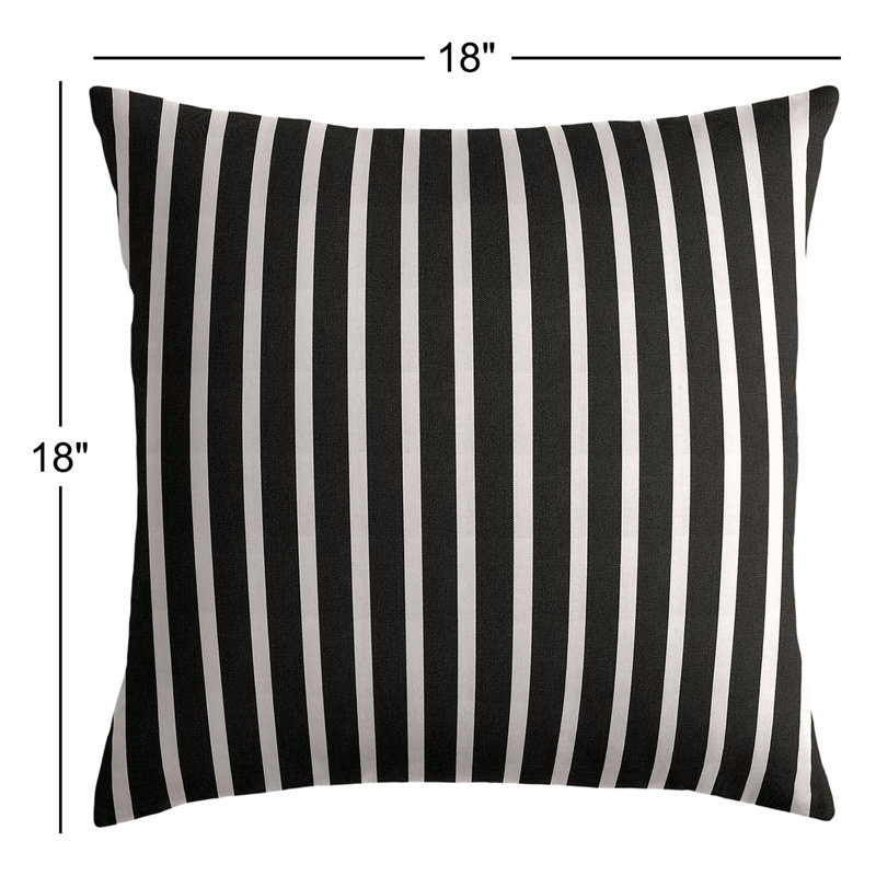 Housse de coussin d'extérieur carré Sunbrella, 18 po x 18 po x 6 po, Noir