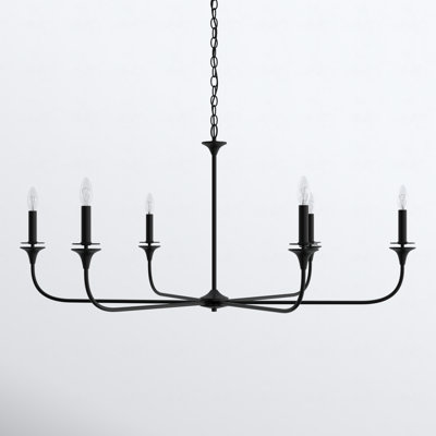 Lustre classique à 6 lumières de style bougie Prescot