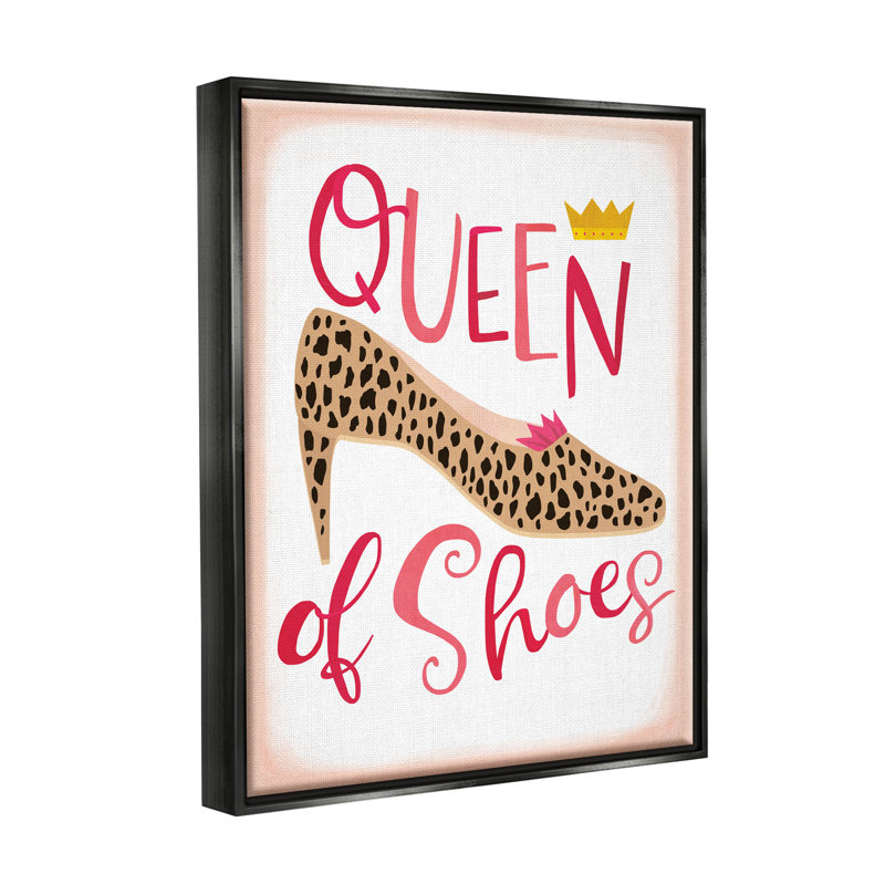 «Queen of Shoes Leopard», art de la giclée encadrée par Laura Watson, Cadre flottant noir de jais