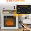 Foyer électrique 27 "- 1400W avec effet de flamme, blanc, température réglable 62 82, télécommande, économie d'énergie, chauffage de 323 pieds carrés, 3D réaliste et bûche, température, minuterie, ventilateur silencieux